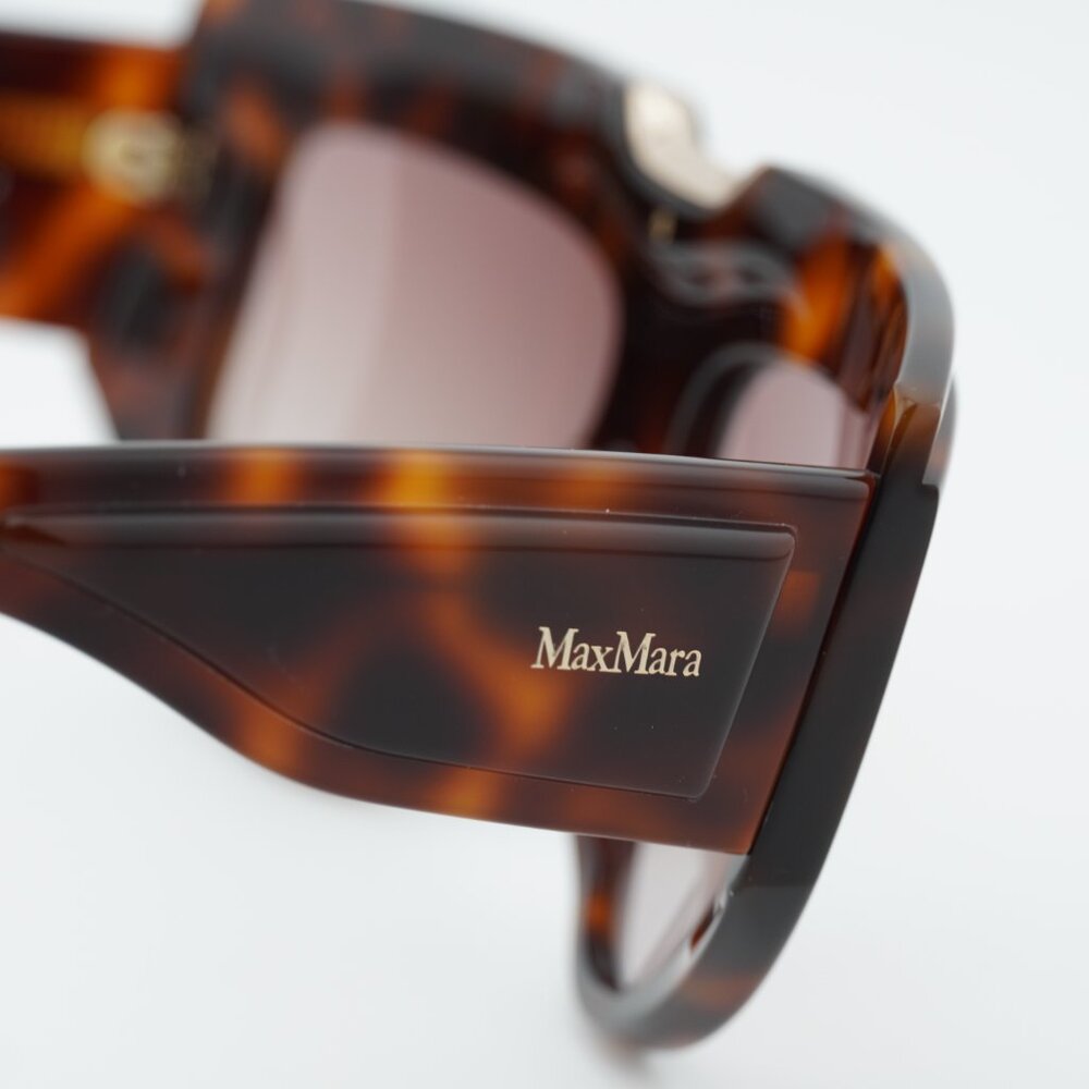 Exclusive Sale! Max Mara ORSOLA MM0083 52F Sunglasses Dark Havana Shield Frame - Picture 7 of 11